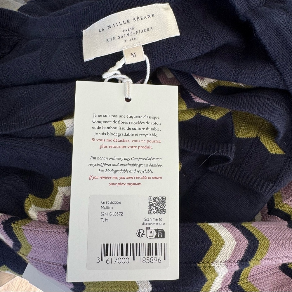 NWT! Sezane Two-Piece Set June Pamiane Chevron Sweater Skirt and Cardigan - Picture 11 of 14